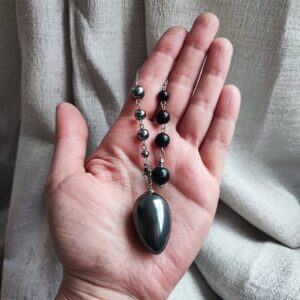 pendulo colgante piedra hematita shungita terahertz