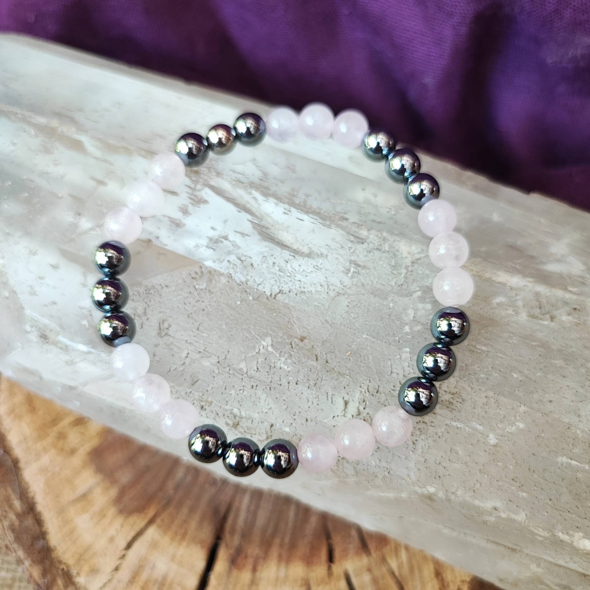 pulsera mujer piedra terahertz cuarzo rosado chile
