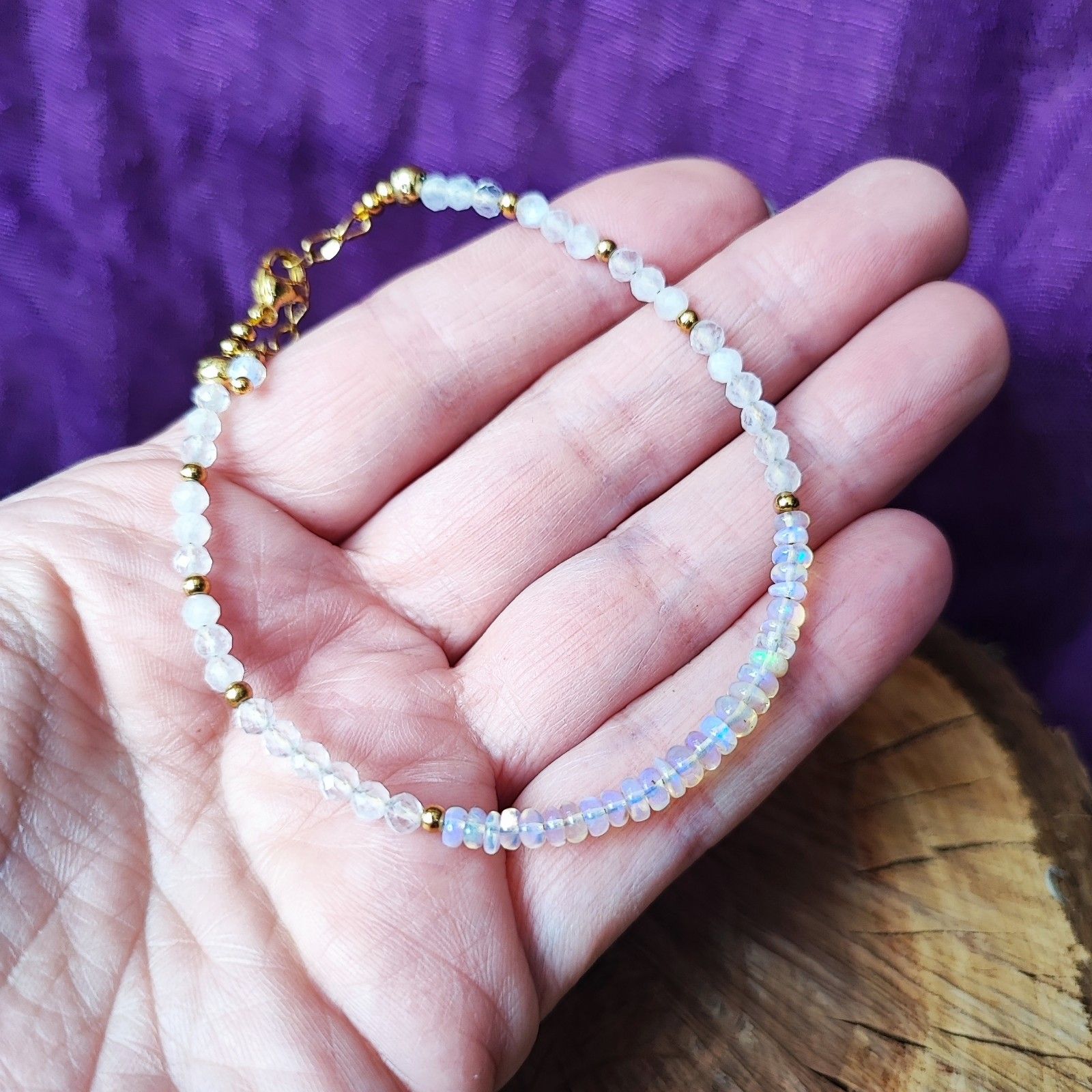 pulsera de opalo natural autentico