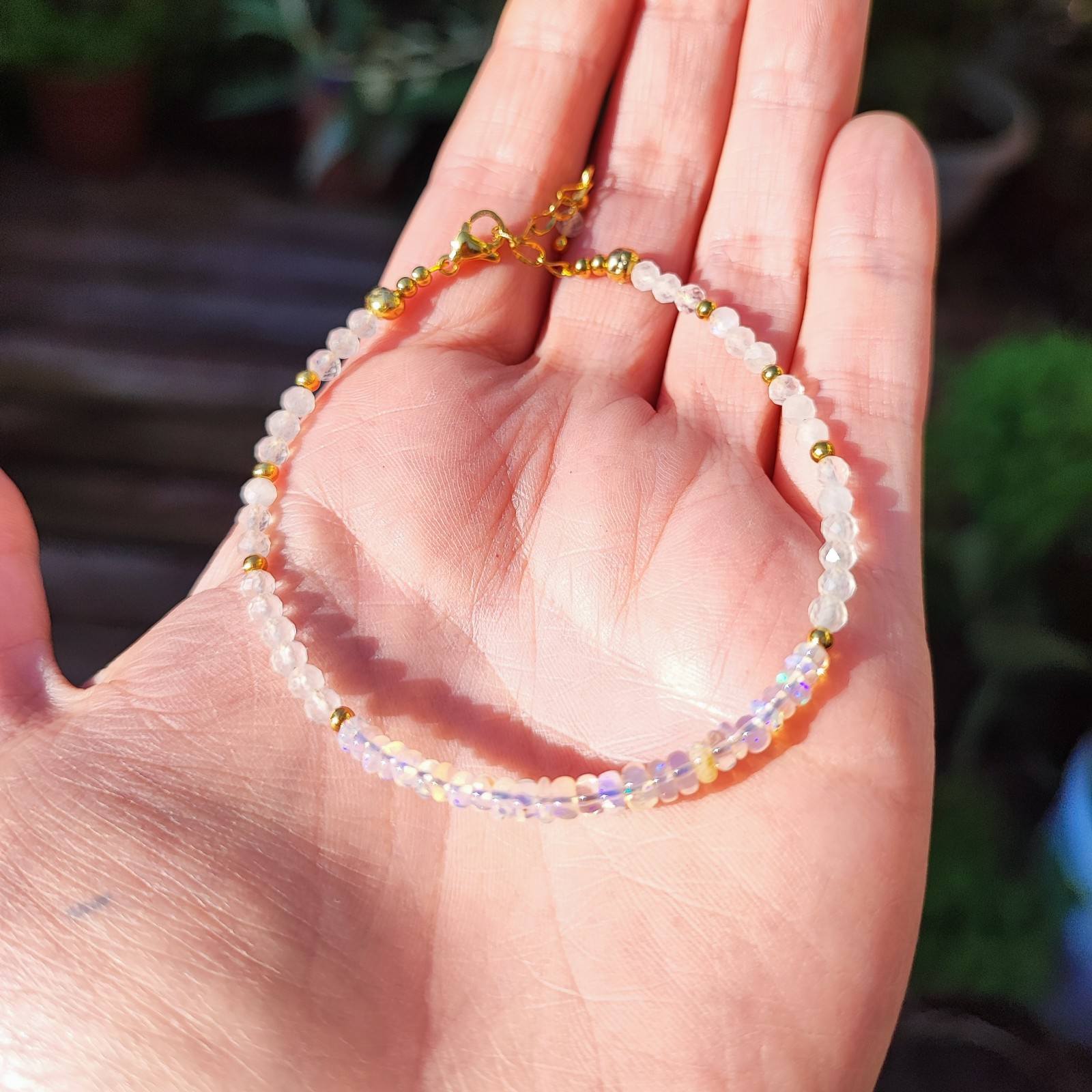 Pulsera Venus Ópalo Welo y Piedra Luna - Imagen 3