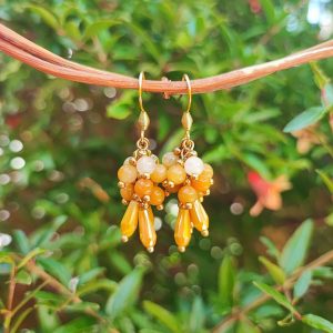 aros originales cluster piedras naranjas bisuteria rancagua
