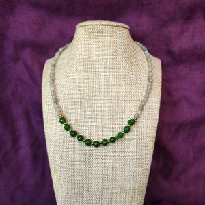 collar mujer labradorita y jade verde