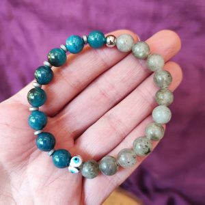 pulsera mujer piedra apatita labradorita