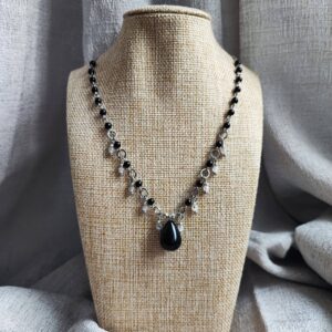 collar mujer gota onix negro piedra luna