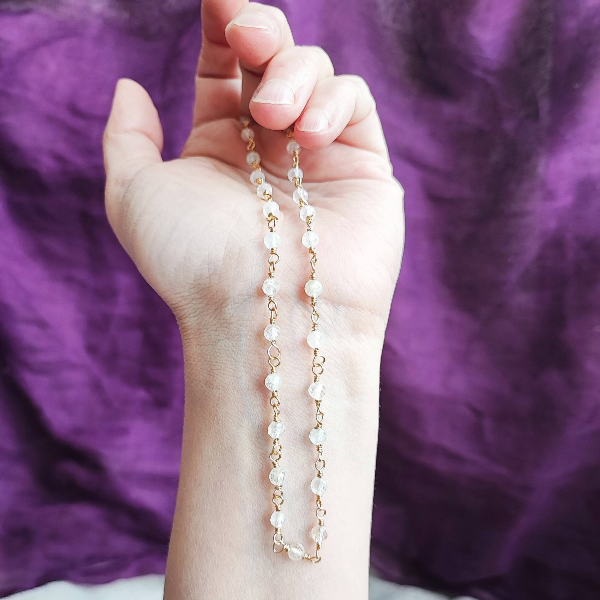 collar mujer piedras topacios blancos naturales