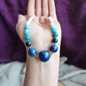 collar mujer elegante lapislazuli aguamarina